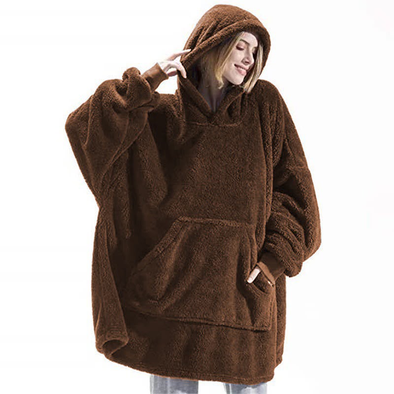 Cloudora blanket hoodie — brown