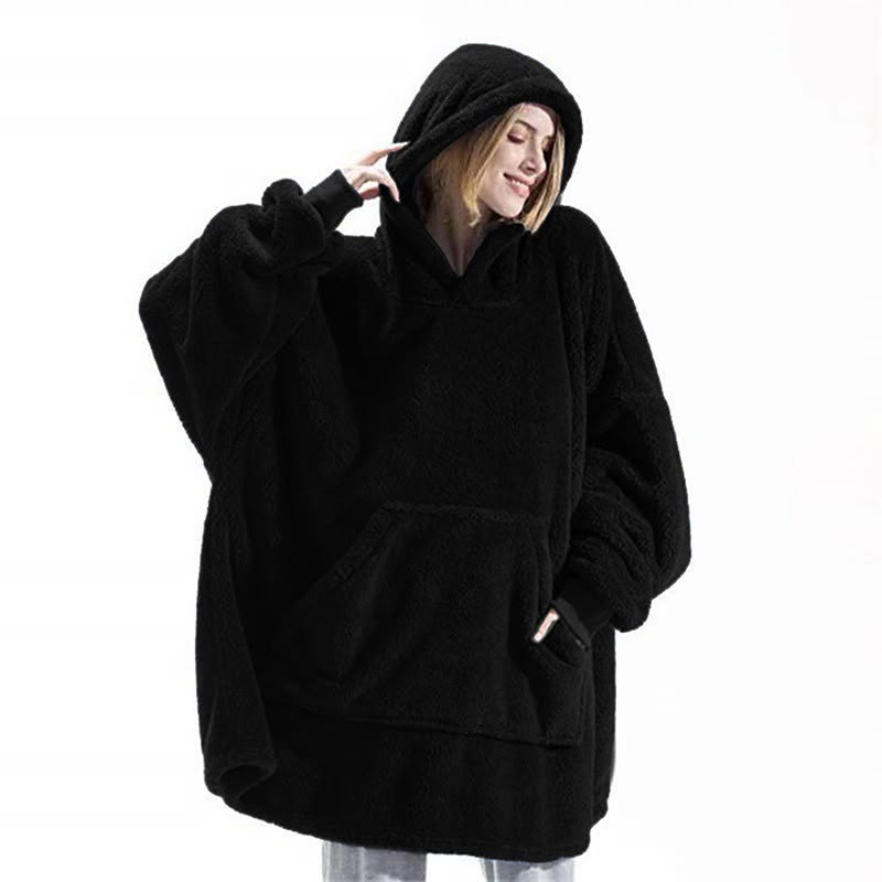 Cloudora blanket hoodie — black