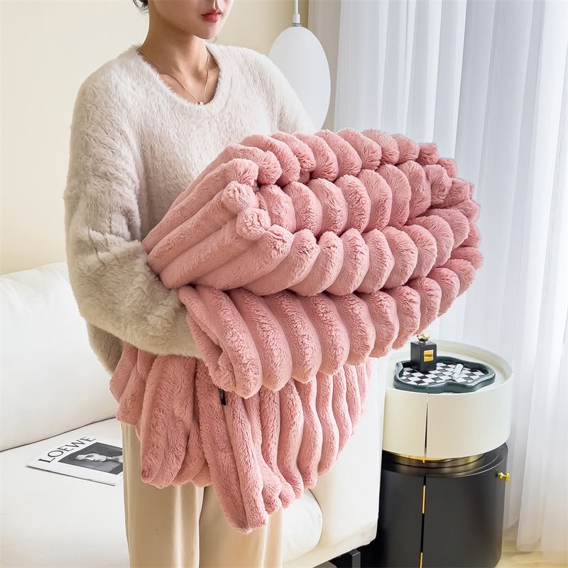 Cloudora fleece throw — blush
