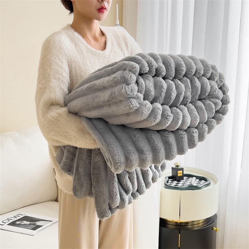 Cloudora fleece throw — gray